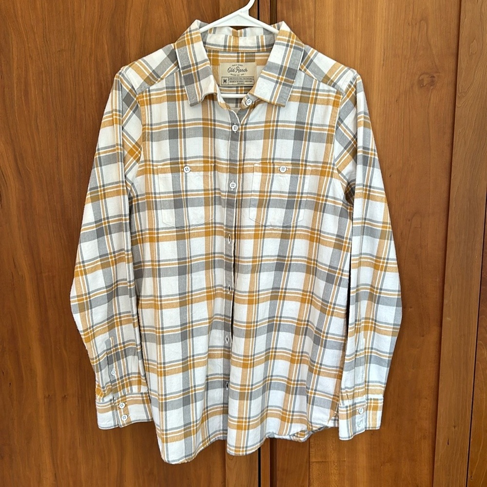 Old Ranch Long Sleeve Flannel Shirt‎ Sz M
